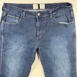 RedHead Brand Co Mens Straight Leg Denim Jeans Blue Medium Wash 38x34 Workwear